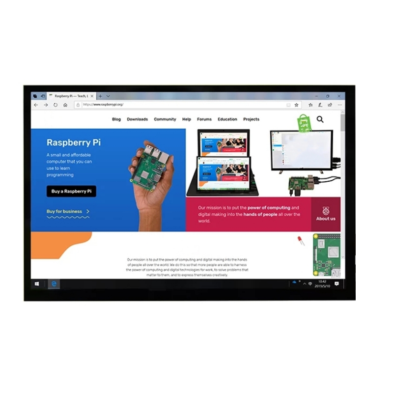 Raspberry Pi 10.1 Inch Capacitive Touch Screen Ips - Monitor IPS LCD com tela de
